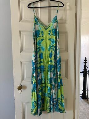 HAUTE HIPPIE Botanical semi sheer dress/beach cover up